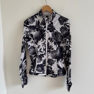 Lululemon Define Jacket Black & White Floral Sz 6